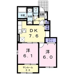 セジュール　開の物件間取画像